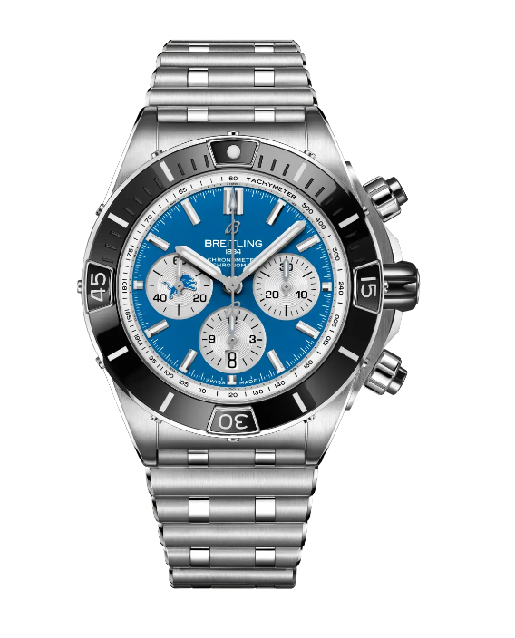 Review Breitling Super Chronomat B01 Chronograph 44 NFL Detroit Lions Edition Replica watch AB01361C1C2A1